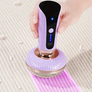 MIGUAN USB Rechargeable Fabric Shaver & Lint Remover - Purple and Rose Golden, Sweater Defuzzer with Digital Display, Efficient Fuzz Removal for Clothes & Furniture, Lint Remover for Clothes