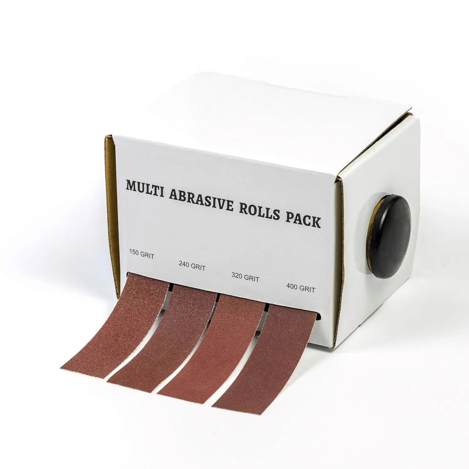 Flexible Aluminum Oxide Sandpaper Rolls Pack - 4 Tear-Off Rolls (150/240/320/400 Grits, 1in Wide x 19.7in Long, 0.92lbs), Suitable for DIY Users’ Household Rust Removal, Woodworking, Metal Surfaces (Tools & Hardware Abrasive Finishing Product)