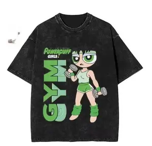 Cute Girl #Powerpuff Girls T-Shirt, Cute Cartoon Weightlifting Tee, Unisex Graphic, Workout Fitness Top, Heavy Lifting Shirt, Cartoon