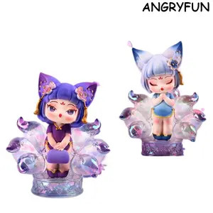 ANGRYFUN Emotion Little Lucky Fairy Blind Box Nine-Tailed Fox Figurine, Mythical Fox Plush Toy Collectible Statue, Cute Desk Ornament, Birthday Gift for Girls & Friends