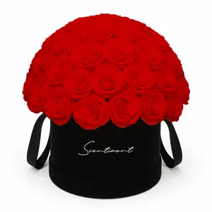 Suede Preserved Roses in Black Box – Luxury Rose Arrangement Suede Preserved Roses in Black Box – Luxury Rose Arrangement