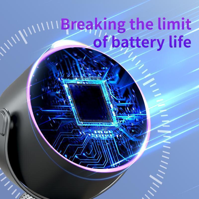 USB Rechargeable Mini Desk Fan, LED Display 100 Speed Settings Clip Fan, Wall Mount Small Office Fan, Quiet 36dB, Type-C Charging