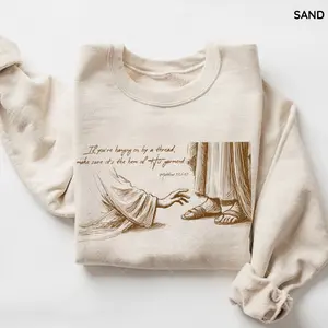 Christian Faith Sweatshirt, Inspirational Bible Verse Top, Religious Jesus Graphic Shirt Womenswear