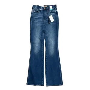 Judy Blue High Waist Tummy Control Back Pocket Embroidered Bootcut Jeans in Short Regular Long Inseam Length