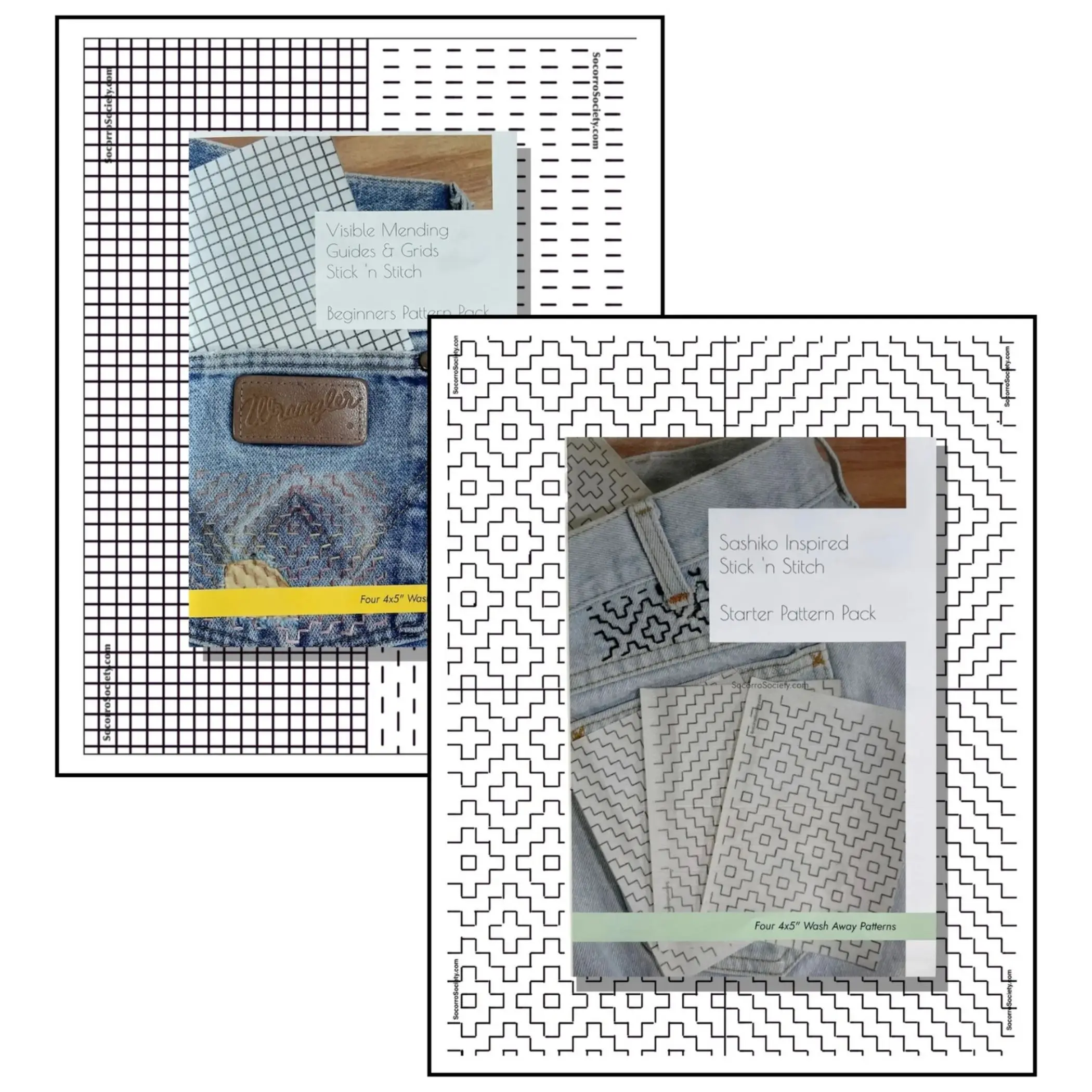 Socorro Society Visible Mending & Sashiko Inspired Patterns Starter Pack Bundle