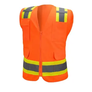 Men’s Safety Vest - High Visibility, Multiple Pockets, Lightweight, ZipUp Design
