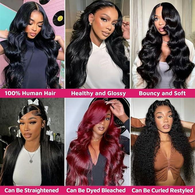12A Human Hair Bundles 18 20 22 Inch Body Wave Bundles Human Hair 100% Unprocessed Brazilian Virgin Weave Bundles 3 Bundles Real Natural Black Wavy Human Hair Extensions 1B Bundles for Women