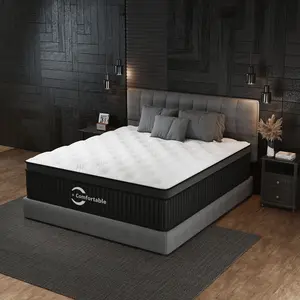 【Summervibes】 mattress 12/14 Inch Hybrid Mattress Queen SizePocketed Coil Box Mattress Innerspring CertiPUR-US Certified Memory Foam Multi-Layer Support
