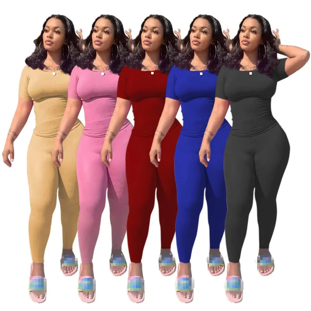 two piece set women tracksuit 2 piece sets women outfit wholesale items crop top  pants sets  women clothing