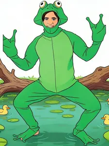 Halloween Frog Prince Costume Onesie | Novelty Animal Party Suit for Adults, Funny & Eye-Catching Role Play