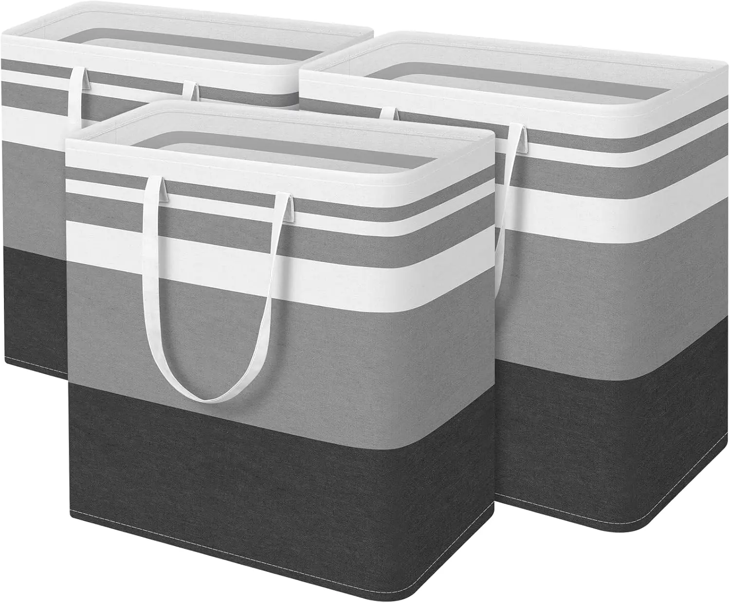 Laundry Basket,100L Each Waterproof, Freestanding Laundry Hamper, Collapsible Tall Clothes Hamper with Extended Handles for Clothes Toys in The Dorm and Family, 2-Pack /3- Pack Gradient Grey foldable pop large,large storage basket,large storage basket