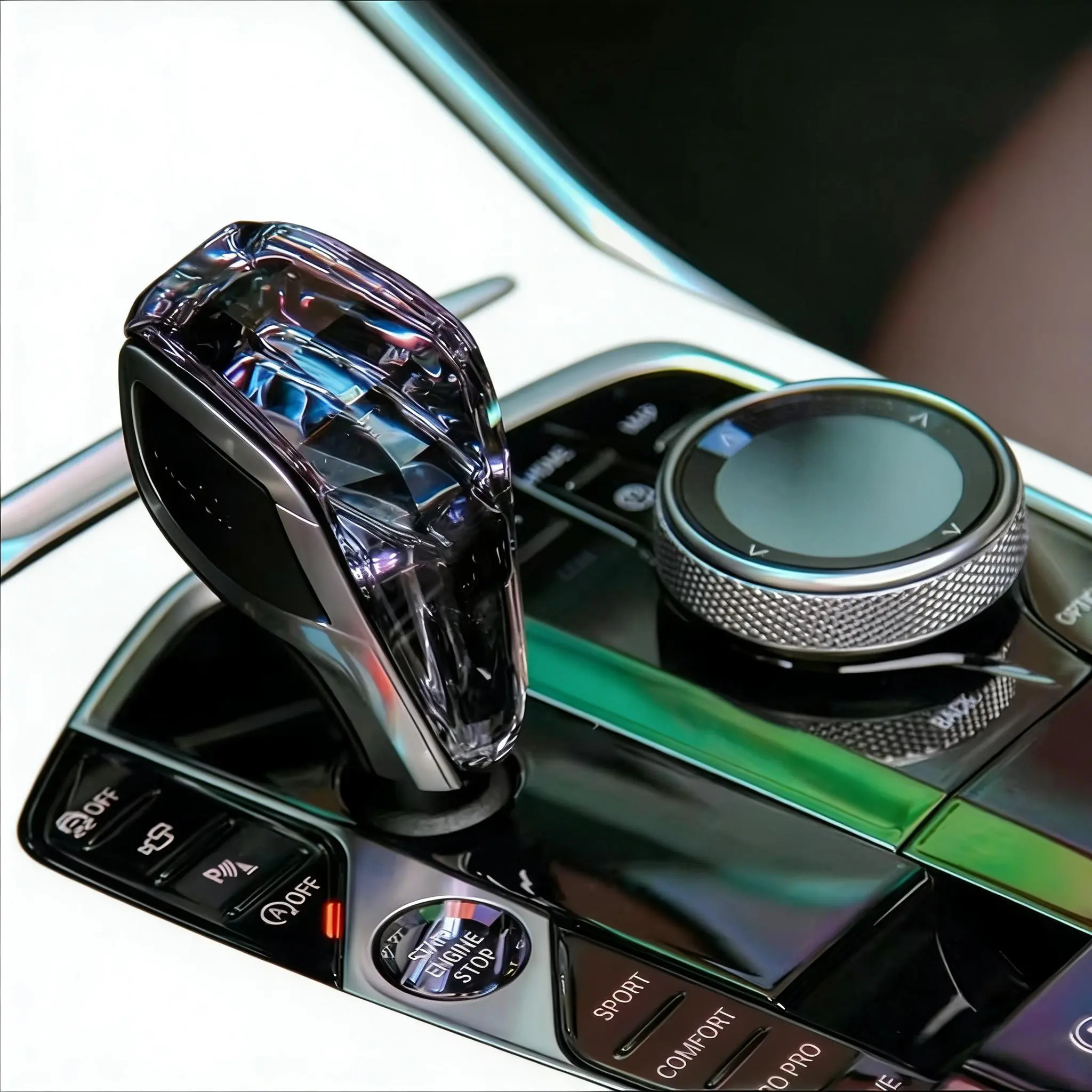 Crystal Gear Shift Knob - Interchangeable Automotive Replacement Shifter Knob, Premium Car Interior Accessory for Vehicle Upgrade, Interchangeable Knob