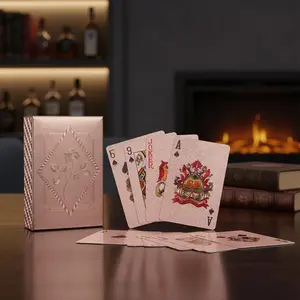 Champagne Rose Pink Waterproof Playing Cards | Luxurious Diamond Design, Durable & Flexible