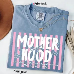 Retro Motherhood Comfort Colors Shirt, Trendy Mama Shirt, Mom Life Tee, Oversized Graphic Mom T-Shirt, Cool Mom Club Shirt, Mothers Day Gift - Printfamily