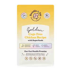 Bundle x Joy Golden Cage-Free Chicken Dog Food 4lb bag - Prebiotics & Probiotics for Gut Healh