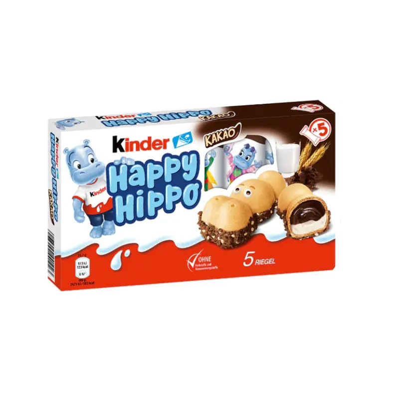 Kinder Happy Hippo Choco Cocoa Biscuits, Kids' Snack Treat