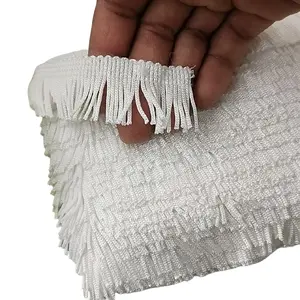1" Chainette fringe trim white sold by the yard