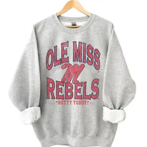 [ Sale up to 30% - Free ship ] Ole Miss Football Sweatshirt, Ole Miss Unisex Vintage Sweatshirt, Gifts For Football Fan