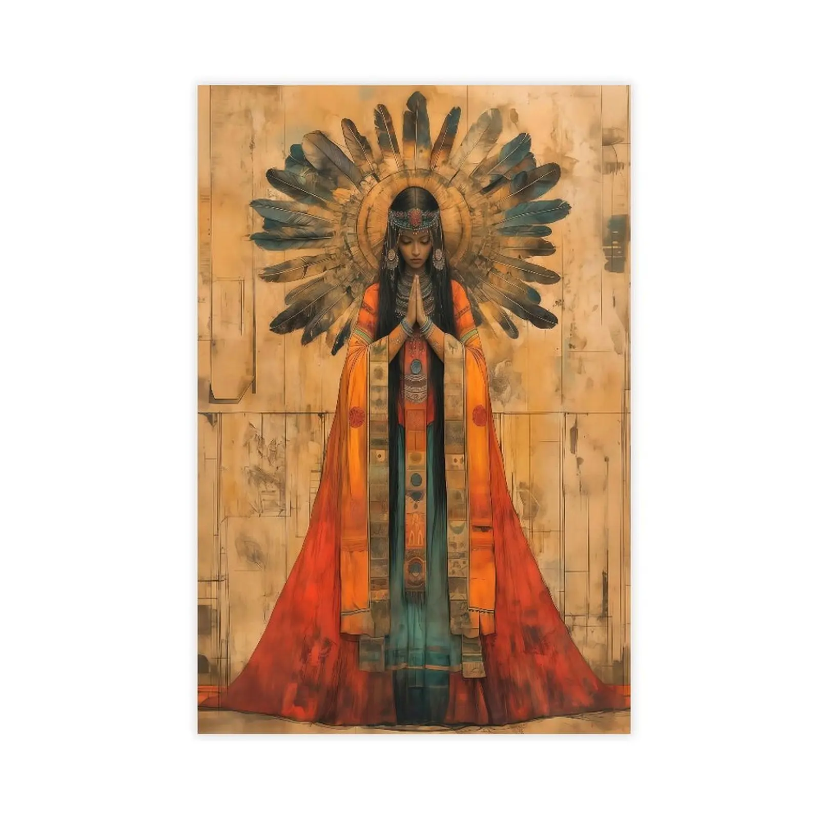 Pachamama Wall Art, Incan Goddess of Fertility And Harvest, Incan Mythology, Mother Earth Poster, Andean Culture Print, Luxury Wall Art,Wall Decor