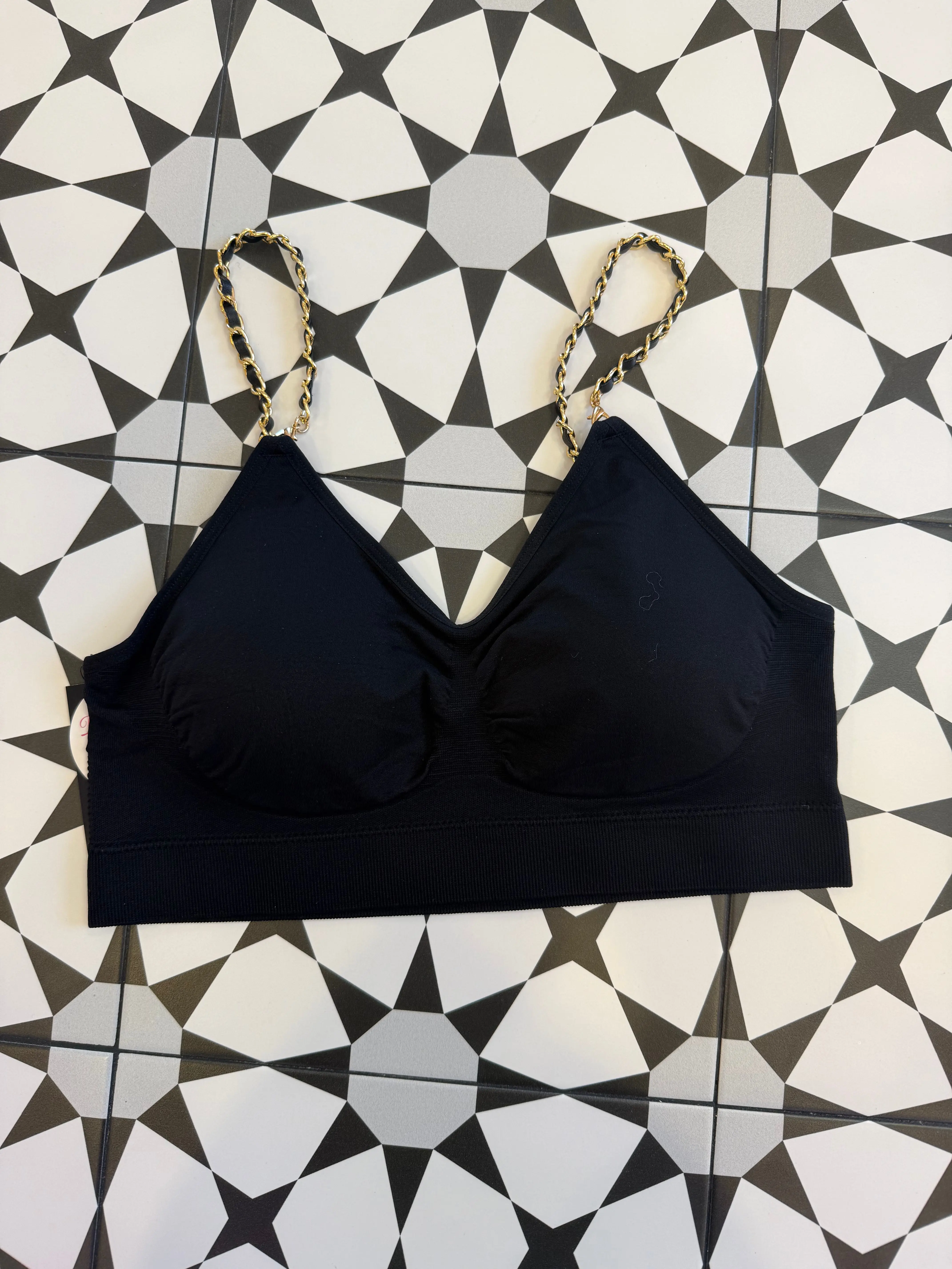 Strap its one size bra Black Lux Chain