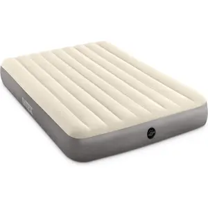 64103E Dura-Beam Standard Single-High Air Mattress: Fiber-Tech – Queen Size – 10in Bed Height – 600lb Weight Capacity – Pump Sold Separately