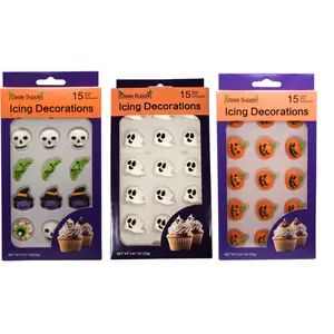 Oasis Supply Halloween Edible Cake Decorations - Candy or Cupcake Topper - 3 packs, assorted. 45 pieces