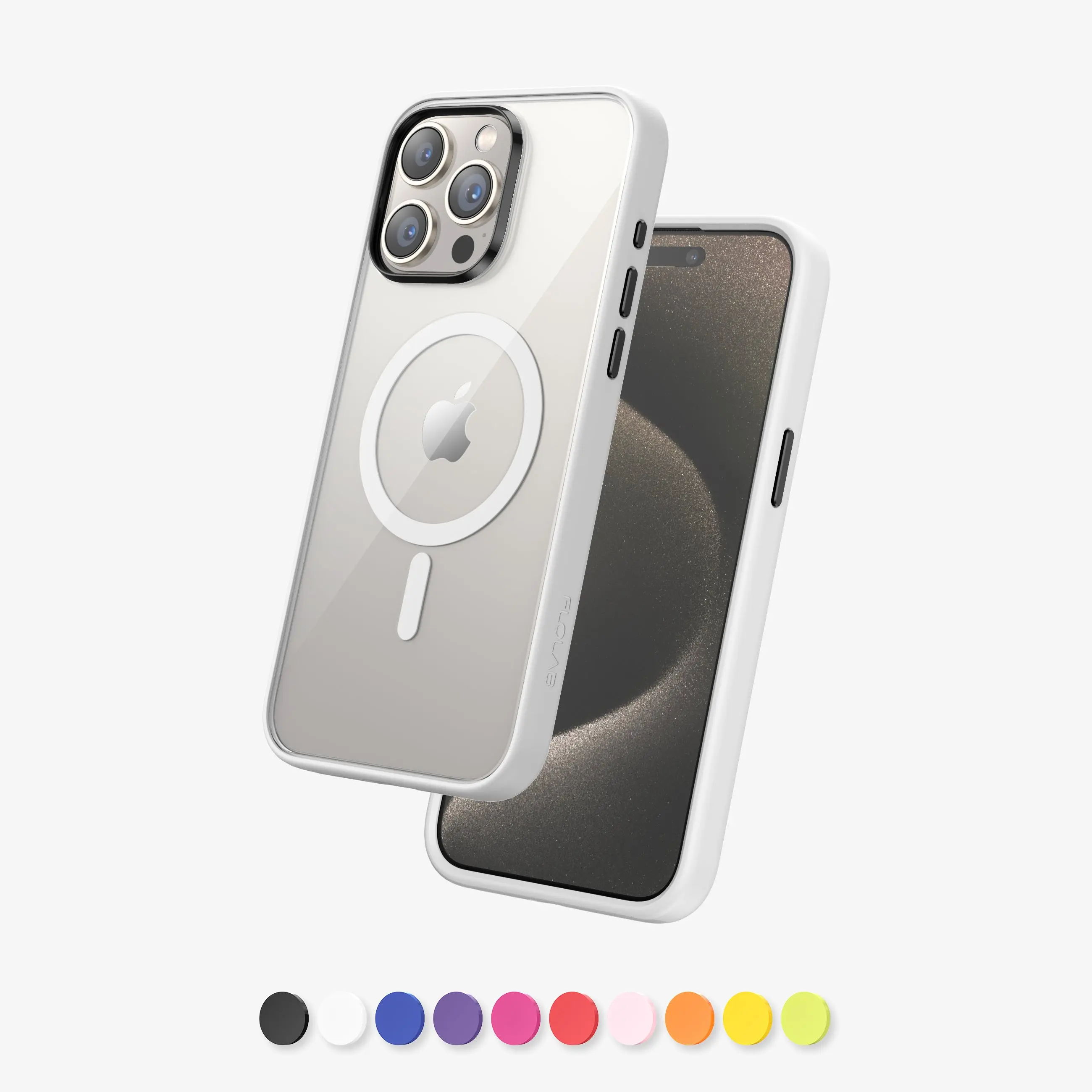 FLOLAB Surtect Tri-Fusion MagSafe Compatible Case – iPhone 15 Series (White Clear)