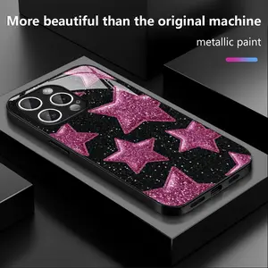 Glitter Star Phone Case - Shockproof & Sparkling for iPhone 17 Pro Max, 16 Pro Max, 15 Pro, 14, 13, 12, 11 Series - Sleek, Lightweight and Durable.