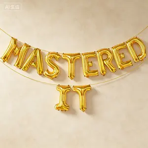2026 Graduation Foil Balloon - 16 Inch Gold She Mastered It Decor| Class of 2026 Graduation Party Supplies| Grad Decoration 2026| Large Foil Balloon for Graduation Decorations| Reusable Metallic Balloon