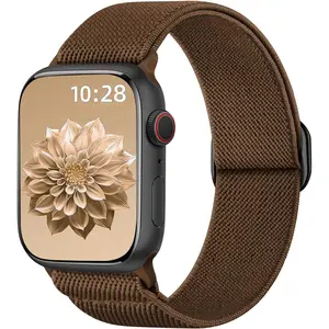 Nylon Loop Band Compatible with Apple Watch 40mm 38mm 41mm 42mm, Sport Ankle/Arm/Wrist Strap for iWatch Series 11-1, SE/Ultra 3 2 1, Adjustable Replacement Bands for Women Men, Brown