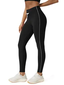 ODODOS Women's Drawstring Tie Daily Leggings 25" / 28" High Waist Workout Yoga Pants