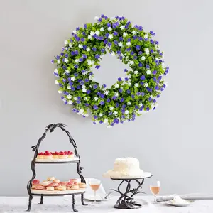 Artificial Flower Wreath, 45cm Faux Flower Wreath, Decorative Flower Wreath for Home Party Wedding, Home Decor Supplies, Fruit