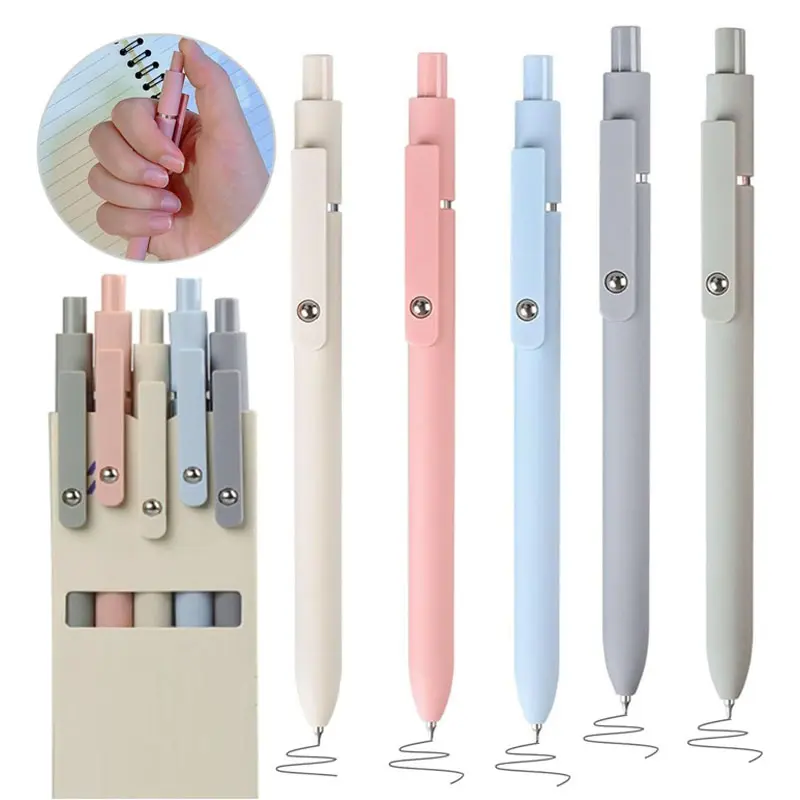 5 Pcs Pens, Gel Pens Fine Point Smooth Writing Quick Dry Pen, 0.5mm Black Ink Pens for Journaling Note Taking, Ballpoint Pens for School Office Home Supplies, Small Gifts for College Student Women Men