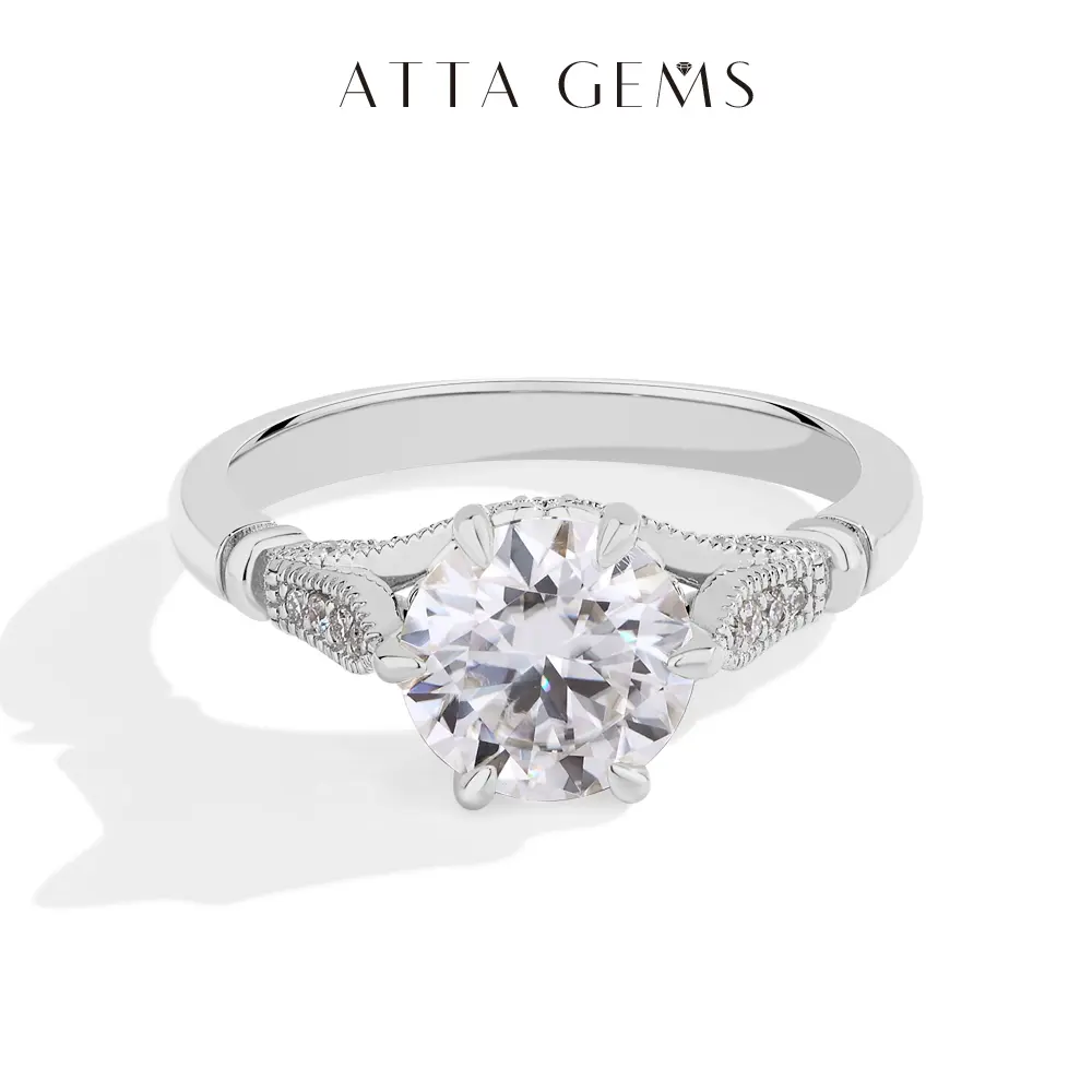 Women's 2CT Round Cut Synthetic Moissanite Solitaire Band Ring - Elegant Fashion Engagement Piece, Glitter Casual Artificial Gemstone Jewelry, Classic Fine Gift, Engagement Ring Trends, R169 summerwins, Moissanite Band Ring