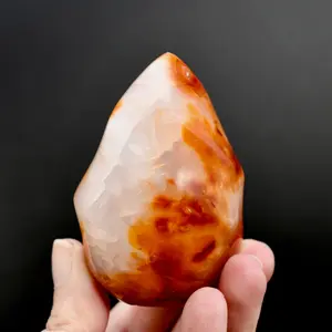 3in 234g Carnelian Agate Crystal Flame Tower, Madagascar