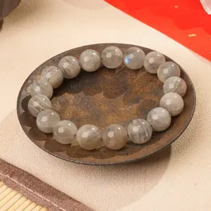 LUMAWU Grey Moonstone 14mm Bracelet | Soft Elegance & Inner Calm