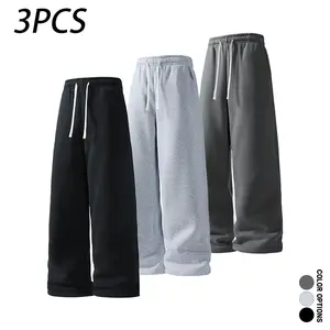 Men’s casual, comfortable long pants with an elastic waistband and tie closure; loose fit suitable for sports and fitness. Versatile everyday casual pants with pockets, ideal for spring and autumn.