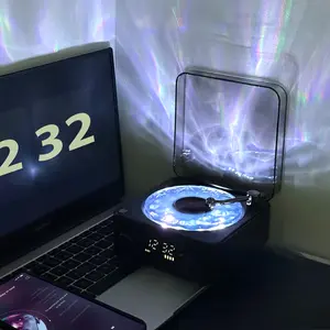 Black Wireless Speaker Light, Multifunctional Desktop Speaker with USB Port & AUX Input,Player Bluetooth Speaker with Environment Light Adjustment Modes, Halloween Gifts,1 Pack