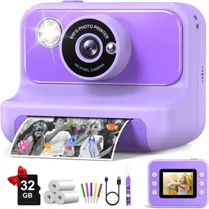 Kids Instant Print Camera, Christmas Birthday Gifts for Girls and Boys, 1080P HD Video Digital Kids Camera with 32G Card, Toddler Camera for 3-12 Years Old, Perfect Gift for Christmas, Birthday, Toddler Gift