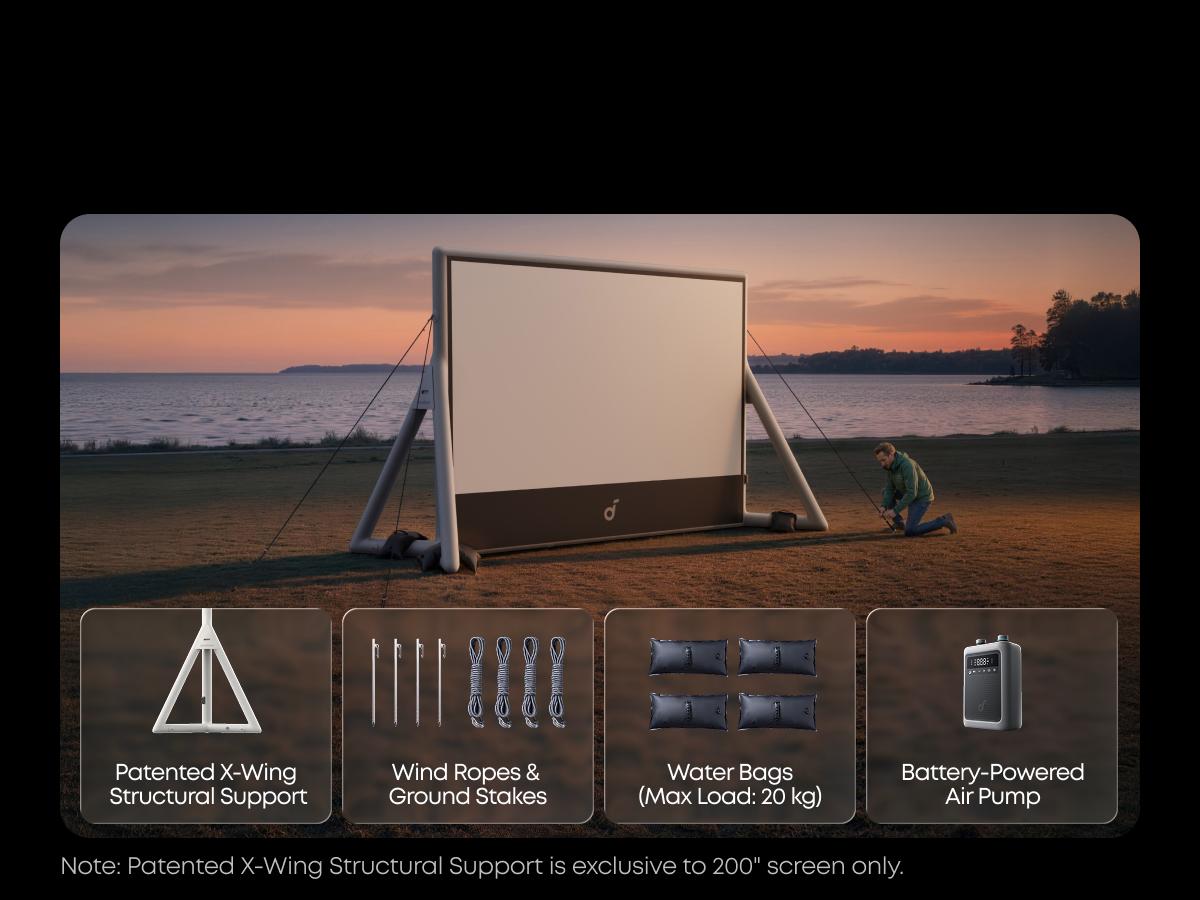 Nebula X1 Pro Triple Laser 4K Home & Outdoor Cinema Projector, 3500 ANSI Lumens Mobile Theater, 7.1.4 Spatial Sound, Official Dolby Atmos, Optical Zoom, 56000:1 Contrast, Intelligent Setup