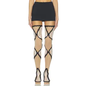 Aniye Records Sophie Sock in Black & Nude