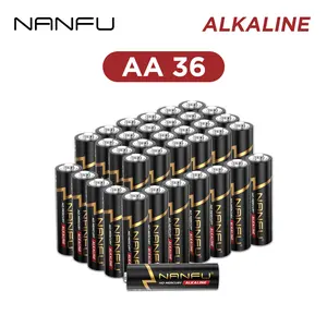NANFU AA Alkaline Batteries 36/24/12 Pack High-Performance Double A Batteries for Home and Office,10-Year Shelf Life,1.5V Non-Rechargeable Single Use