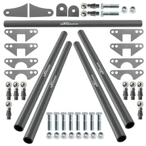 Classic Rat Truck Rear Weld-On 4-Link Kit – 24" DOM bars + Panhard, 1.25" OD, full hardware, boosts stability & performance.