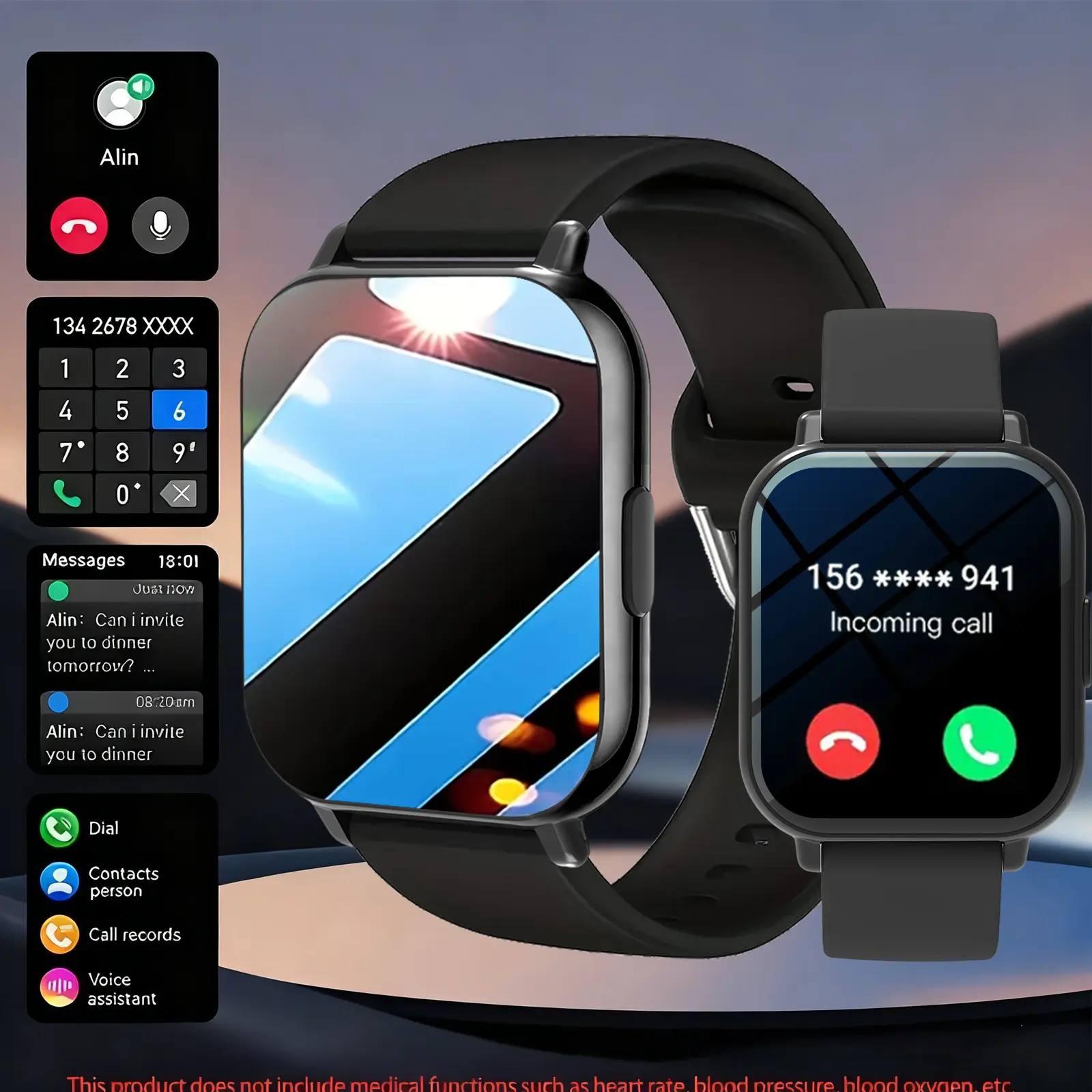 Sports Pedometer Smartwatch Smart Bracelet, Wearable Devices, Wireless Connection & Answer/Make Call, Fitness Tracker, Steps/Calories Counter, Multiple Sports Modes for Outdoor Sports, Sedentary Reminder & Message Push