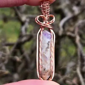 Double Point Copper Wire Wrapped Pendant