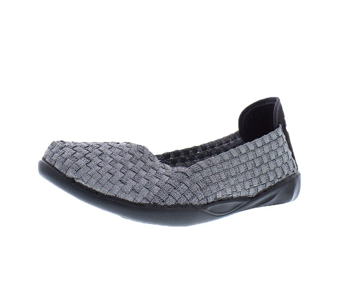 Bernie Mev Catwalk Women's Woven Flat Ballet Flats - Comfortable, Lightweight, Flexible Slip-On Casual Walking Shoes