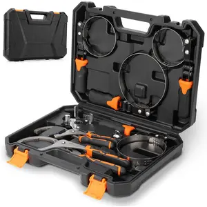 Oil Filter Wrench Set, 8 Piece Adjustable Oil Filter Wrenches 2-3/4" to 5-1/4", 9" & 12" Universal Oil Filter Removal Tool with 1/2" to 3/8" Adapter, Organized in Storage Case (8-Piece Set)