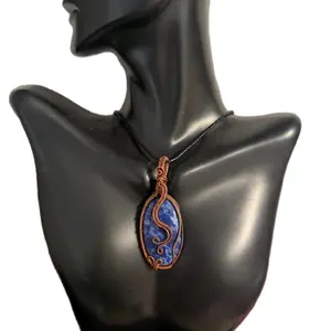 Wire Wrapped Lapis Lazuli Pendant