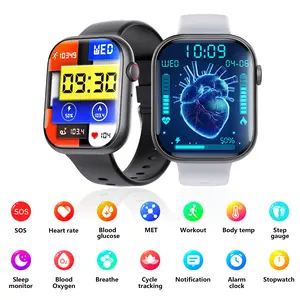 2.1-inch high-definition large screen F70 smartwatch, respiratory training, calorie meter, step heart rate, blood oxygen, blood pressure, blood glucose, sleep, female physiological cycle monitoring, SOS call app, remote care, exercise mode