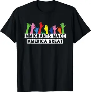 Immigrants Make America Great Casual Short Sleeve Cotton T-Shirt